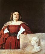  Titian Portrait of a Woman called La Schiavona oil painting on canvas